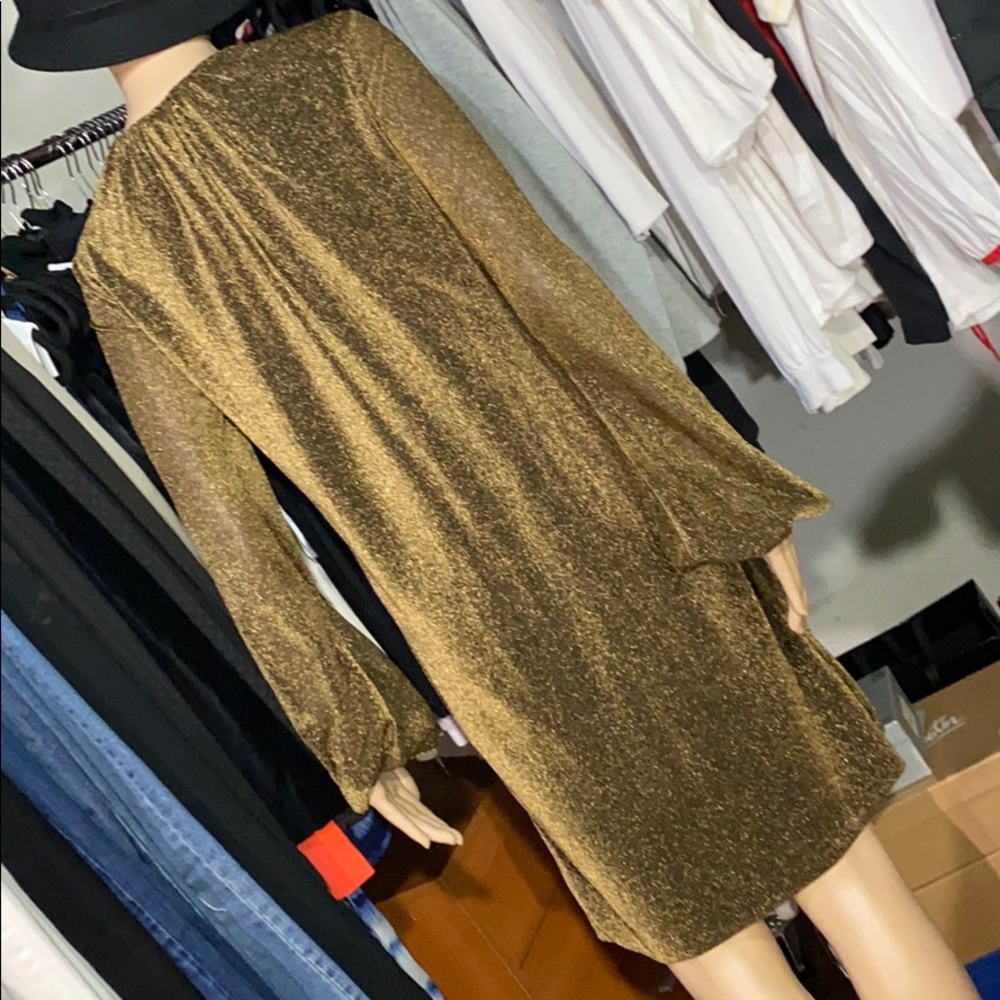 🎞📸RUNWAY METALLIC GOLD GUCCI DRESS - Picture 5 of 16